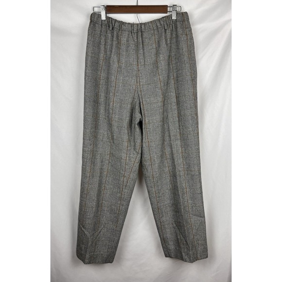 Orvis Pants - Orvis Wool Blend Elastic Waist Pocket Pants Lined Petite‎ Large Glen Check Plaid